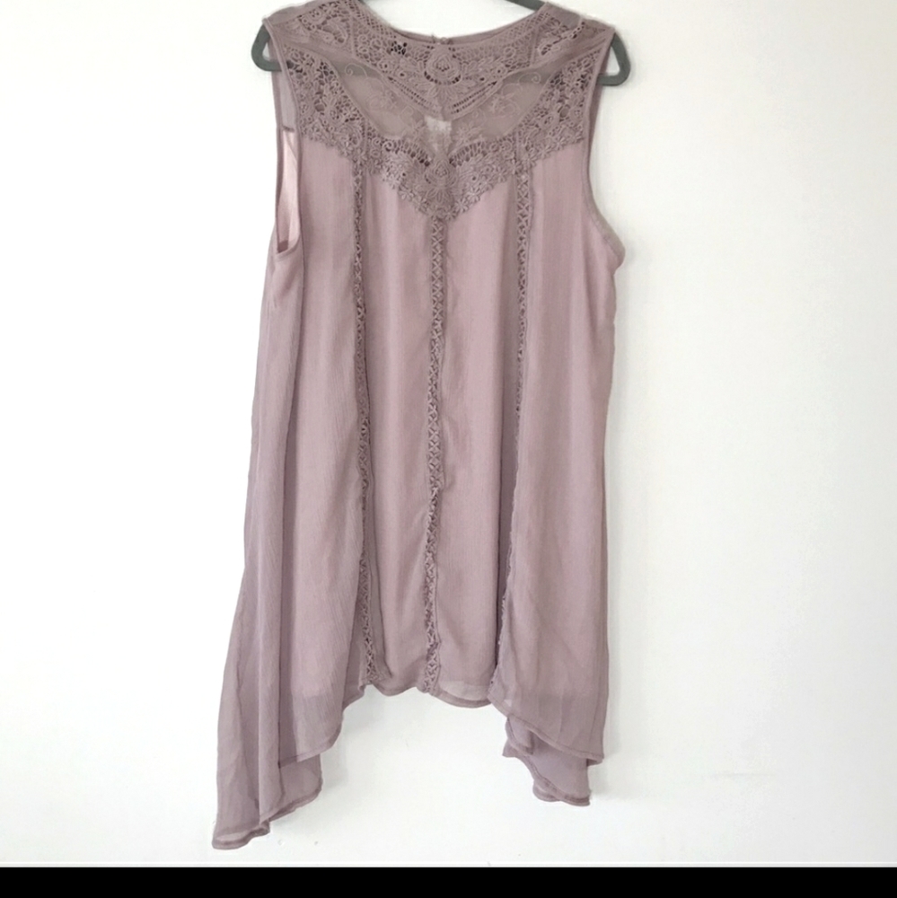 🦋Boutique Crinkle Sleeveless Tunic Crochet